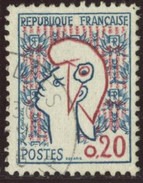 France Yv. N°1282 - 20c Bleu Et Rouge Marianne De Cocteau - Oblitéré - 1961 Marianne Of Cocteau