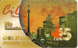CARTE-PREPAYEE-CANADA-GOLDLINE-5$.CDN-TORONTO TOUR- TBE- - Canada