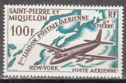 ST PIERRE AND MIQUELON      SCOTT NO. C28        UNUSED HINGED       YEAR  1964 - Neufs