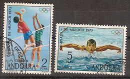 Andorra U 077/78 (o) Deportes. 1972 - Used Stamps