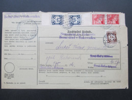 Böhmen Und Mähren 1941 Steuerbescheid MiF Freimarken / Dienstmarken!! Nr. 2 Unterrand. Steueramt In Rakonitz - Lettres & Documents