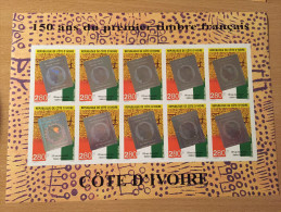 Côte D´Ivoire Ivory Coast 1999 IMPERF NON DENTELE 150 Ans Premier Timbre Français Mi. 1218 Kleinbogen 10 Stamps MNH** - Côte D'Ivoire (1960-...)