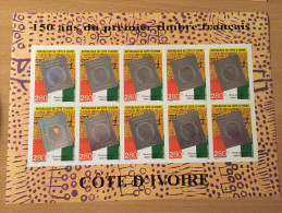 Côte D´Ivoire Ivory Coast 1999 IMPERF NON DENTELE 150 Ans Premier Timbre Français Mi. 1218 Kleinbogen 10 Stamps MNH** - Ivoorkust (1960-...)