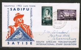 SOUTH AFRICA   Scott #120-1 On FIRST DAY COVER  "CAPETOWN STAMP EXHIBIT" (26/III/1952) - FDC