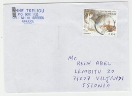 GOOD GREECE Postal Cover To ESTONIA 2016 - Good Stamped: Beans - Lettres & Documents