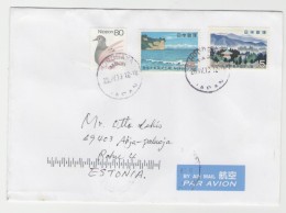 GOOD JAPAN Postal Cover To ESTONIA 2013 - Good Stamped: Landscapes ; Bird - Brieven En Documenten