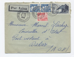 LETTRE AVION 1948 RECTO VERSO MARSEILLE -E520 - 1927-1959 Storia Postale