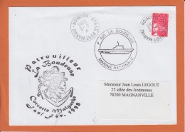 Lettre De 974 Le Port Maritime  REUNION   Le  6 9 1999       "  PATROUILLEUR LA BOUDEUSE " - Schiffspost