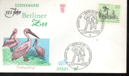 ALLEMAGNE  BERLIN  FDC 1969 Zoo Elephants  Pelicans - Pélicans