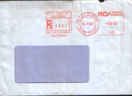 Romania - Registered Letter Circulated In 1997 With Stamp Printed By Machine, On Envelope (ATM) - Maschinenstempel (EMA)