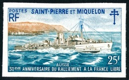 ST-PIERRE ET MIQUELON 1971 - Yv. 415 ** Imperf ND TB RAREment Proposé   - Bateau Alysse - France LIBRE ..Réf.SPM11166 - Imperforates, Proofs & Errors