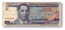 PHILIPPINES - 100 Piso ND ( 1987-94 ) Pick 172.d RED Serial # Sign. 12 Serie VF Seal Type 4 - M. Roxas - Philippinen