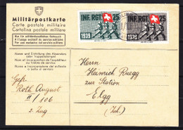 Suisse - Poste Militaire- Carte Postale De 1939 - Inf Rgt 25 - Oblitération Fusilier - Soldats - Drapeaux - Dokumente
