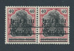 1918.PAIR GERMANIA 40 F. STAMPS.PRINTING ERROR ON ONE STAMP. "  POCATA POLSKA " - Ongebruikt