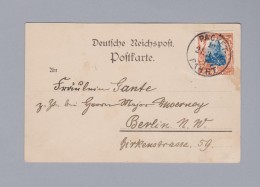 Privatpost Berlin 1897-03-21 Packet-Fahrt Frankiert Packet Marke 3 Ansichtskarte - Privatpost