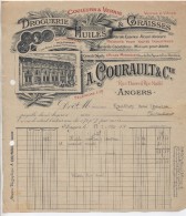 Facture - Droguerie: Huiles & Graisses - A. GOURAULT & Cie - Angers Vers Châteaubriant - Droguerie & Parfumerie