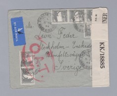 Palästina 1944-12-08 ZIKHRON O.A.T. Zensur Brief Nach Schweden - Palästina