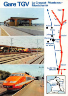 ¤¤  -    Gare " TGV "  Le Creusot , Monceau , Montchanin En Saone Et Loire  -  Chemin De Fer     -  ¤¤ - Stations - Met Treinen