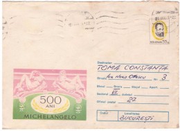 STORIA POSTALE - ROMANIA - POSTA ROMANA - ANNO 1976 - 500 ANI DI MICHELANGELO - PER TOMA CONSTANTINA - BUCARESTI - - Poststempel (Marcophilie)