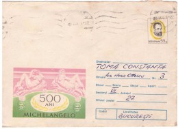 STORIA POSTALE - ROMANIA - POSTA ROMANA - ANNO 1976 - 500 ANI DI MICHELANGELO - PER TOMA CONSTANTINA - BUCARESTI - - Marcophilie