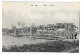 Cpa: 60 COMPIEGNE - Le Barrage De VENETTE (animé) 1917 - Venette