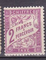 N° 42 Timbres-Taxes Neuf  Sans Gomme Aucune Trace De Charnière 2f Violet - 1859-1959 Nuevos