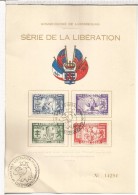 LUXEMBURGO WW2 1945 SEGUNDA GUERRA MUNDIAL SERIE LIBERACION DOCUMENTO CON DOBLEZ ESQUINA INFERIOR IZQUIERDA - Briefe U. Dokumente