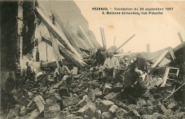 34   PEZENAS  INONDATIONS DU 26 SEPTEMBRE 1907 3 MAISONS ECROULEES RUE PLAUCHE - Pezenas