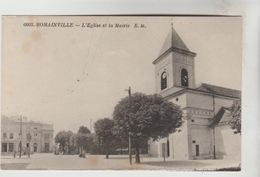 CPSM ROMAINVILLE (Seine Saint Denis) - L´Eglise Et La Mairie - Romainville