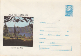 48855- ST ANA LAKE, MOUNTAINS, COVER STATIONERY, 1973, ROMANIA - Fiscali