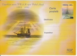 48898- FRAM SHIP ARCTIC EXPEDITION, POSTCARD STATIONERY, 2003, ROMANIA - Expéditions Arctiques