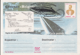 48901- BELGICA ANTARCTIC EXPEDITION, EMIL RACOVITA, WHALE, POSTCARD STATIONERY, 2002, ROMANIA - Expediciones Antárticas