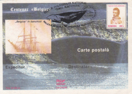 48902- BELGICA ANTARCTIC EXPEDITION, VAN RYSSEL BERGHE, SHIP, WHALE, POSTCARD STATIONERY, 2002, ROMANIA - Spedizioni Antartiche