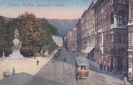 Italy Trieste Via Giulie Monumento D.Rossetti ...Tramway - Tramways