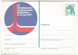 ALEMANIA ENTERO POSTAL FESTIVAL DE GIMNASIA DEPORTE HEIDENHEIM 1977 - Gymnastics