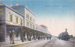 Zemun Semlin  Bahnhof , Dampflokomotive, Zug - Eisenbahnen