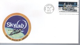 USA  FDC  1973 Skylab Espace - North  America