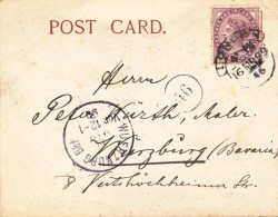 K8833 - Great Britain (1899) London (stamp: Victoria) / Wuerzburg Bhf (letter To Germany / Bavaria) - Covers & Documents