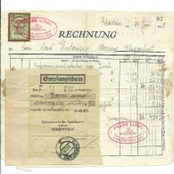 1 Rechnung über RM 92,92 - Eberstein, 24.6.1938 Mit Aufgeklebter Stempelmarke 50 Groschen Aus 1936 - Autriche