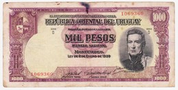 * URUGUAY: 1000 Pesos (1939) VF Pick#41c - Uruguay