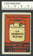 C09-56 Made In Canada - Marmite Pleine Poster Stamp MNH - Local, Strike, Seals & Cinderellas