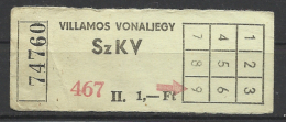 Hungary, Szeged, Tram Ticket,   '60s.(?). - Europa