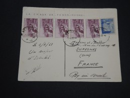 TURQUIE - Bande De 5 Timbres Avec Bord De Feuille  " La Chaux De Fonds Suisse" Pour La France En 1961 - A Voir - L 2254 - Covers & Documents