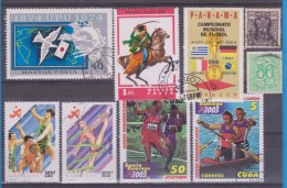 LOT OF USED STAMPS DEPORTES SPORTS ANIMALES  ANIMALS  PAISES  COUNTRIES VARIOS  VARIOUS   S-1610 - Vrac (max 999 Timbres)