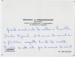 VP5506 - CDV - Carte De Visite De Mr G.de ROQUANCOURT Adjoint Au Commissaire Au Domaine De CHAMBORD - BRACIEUX - Visitekaartjes