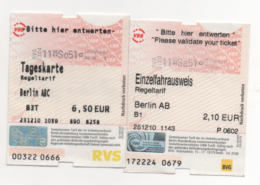 Alt947 Berlin, Berlino Biglietto Giornaliero Metropolitana Autobus Metro Bus Single Ticket Tageskarte Billetn.2 BVG RSV - Europa