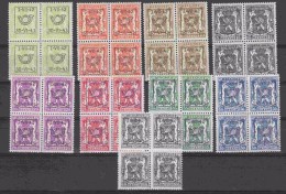 Belgie 1942 Preo 23 (1-VII-42 / 30-VI-43) 9v Blok Van 4 ** Mnh (32129C) - Sobreimpresos 1936-51 (Sello Pequeno)