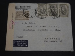 GRECE - Enveloppe Pour La France Avec Contrôle Postal Du Change - A Voir - L 2357 - Covers & Documents