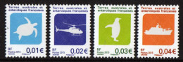 T.A.A.F. // F.S.A.T. 2015 - Emblèmes Des TAAF, Tortue, Héllicopter, Manchot Et Bateau  - 4 Val Neufs // Mnh Rares - Ungebraucht