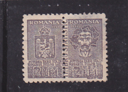 #  185  FISCAUX, REVENUE STAMP, 2 LEI, MNH**, STAMPS IN PAIR, ROMANIA - Revenue Stamps